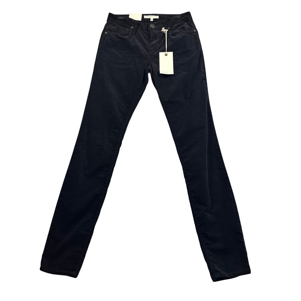Joie Mid Rise Skinny Black Velvet Jeans Womens 26 NWT